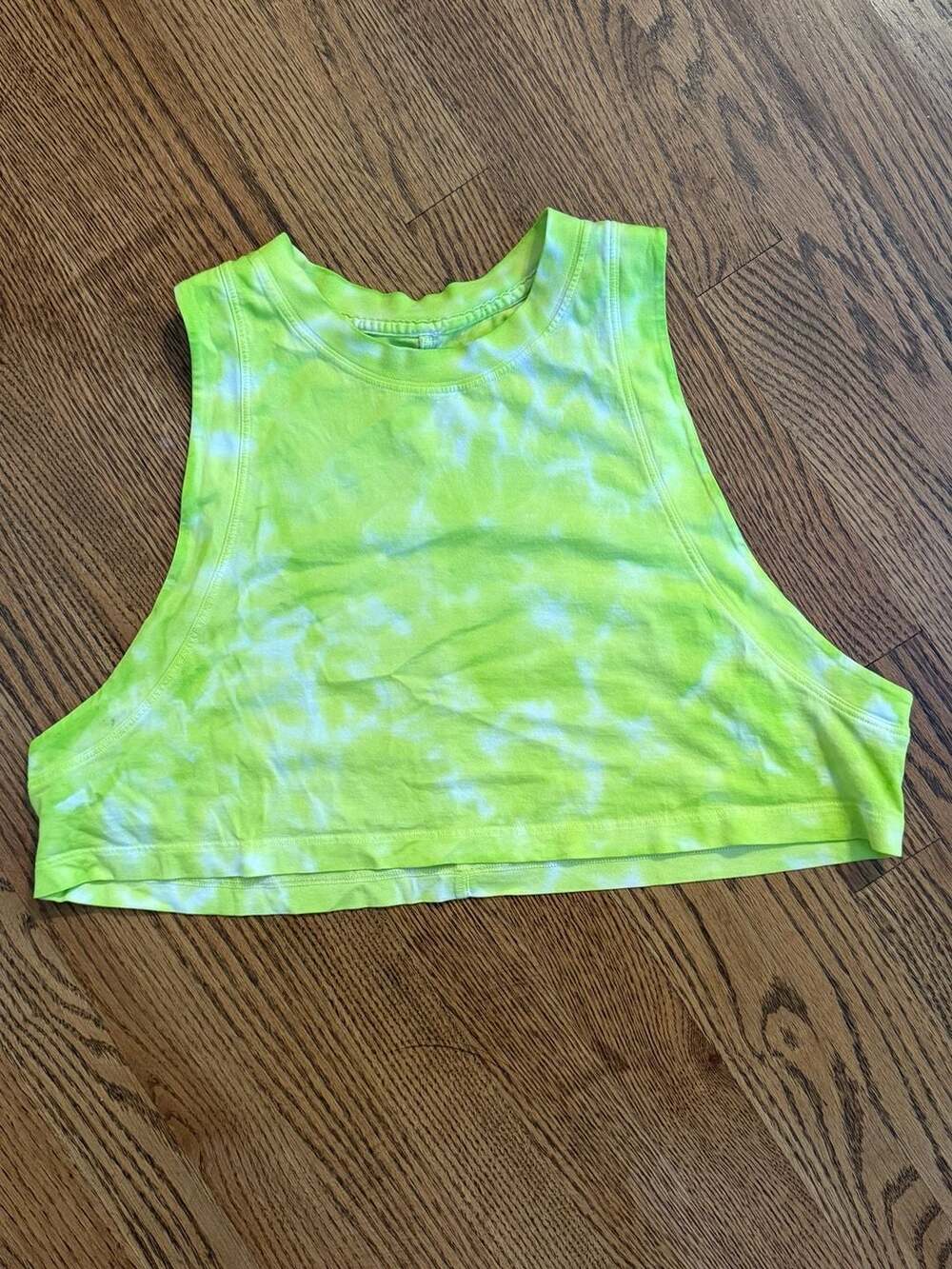 Lululemon All Yours Crop Tank Top Tie Dye Neon Green